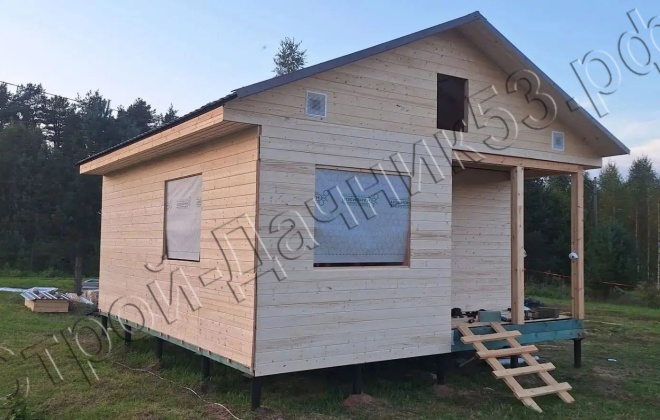 5 каркасный дом д–25, 7x6 м, 42 м², ленинградская область, тихвинский район, деревня ганьково (19)